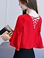 cheap Plus Size Tops-Women&#039;s Blouse Solid Colored V Neck Red White Daily Going out Clothing Apparel Cotton Boho / Summer