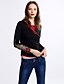 cheap Women&#039;s T-shirts-Women&#039;s Patchwork Black Ethnic Style Elegent Slim T-shirt , V Neck Long Sleeve