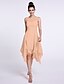 cheap Bridesmaid Dresses-A-Line Scoop Neck Knee Length Chiffon Bridesmaid Dress with Criss Cross