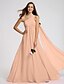 cheap Bridesmaid Dresses-A-Line Bridesmaid Dress One Shoulder Sleeveless Elegant Floor Length Georgette with Criss Cross