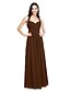 cheap Bridesmaid Dresses-A-Line Bridesmaid Dress Halter Neck Sleeveless Elegant Floor Length Chiffon with Criss Cross / Side Draping 2022