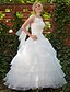 cheap Wedding Dresses-Wedding Dresses Floor Length Ball Gown Sleeveless One Shoulder Organza With Pick Up Skirt Beading 2023 Bridal Gowns