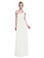 cheap Bridesmaid Dresses-Sheath / Column One Shoulder Floor Length Chiffon Bridesmaid Dress with Beading / Side Draping by LAN TING BRIDE®