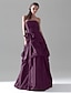 Χαμηλού Κόστους Φορέματα Παρανύμφων-Βραδινή τουαλέτα / Γραμμή Α Φόρεμα Παρανύμφων Στράπλες Αμάνικο Μακρύ Ταφτάς με Φούστα με πιασίματα / Ζώνη / Κορδέλα / Φιόγκος(οι) 2022