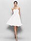 cheap Bridesmaid Dresses-A-Line Sweetheart Knee Length Chiffon Bridesmaid Dress with Criss Cross by LAN TING BRIDE®