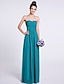 cheap Bridesmaid Dresses-A-Line Strapless Floor Length Chiffon Bridesmaid Dress with Criss Cross