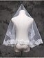 cheap Wedding Veils-One-tier Lace Applique Edge Wedding Veil Elbow Veils / Fingertip Veils with Appliques Lace / Tulle / Classic