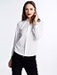Недорогие Женские блузы и фуфайки-Жен. Офис Рюши Блуза V-образный вырез Однотонный Белый L / Весна