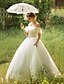 cheap Wedding Dresses-Ball Gown Wedding Dresses Off Shoulder Floor Length Tulle Short Sleeves Sparkle &amp; Shine with Beading Sequin Appliques 2020