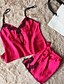 baratos Lingerie Sexy-Women&#039;s Sexy Satin &amp; Silk Suits Nightwear Patchwork Purple / Blushing Pink / Fuchsia M L XL