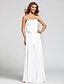 cheap Bridesmaid Dresses-A-Line Strapless Floor Length Chiffon Bridesmaid Dress with Sash / Ribbon by LAN TING BRIDE® / Open Back