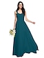 cheap Bridesmaid Dresses-A-Line Straps Floor Length Chiffon Bridesmaid Dress with Sash / Ribbon / Criss Cross / Ruched