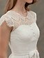 levne Svatební šaty-Radnice Svatební šaty A-Linie Klenot Pásky Na zem Šifón Svatební šaty S Krajka Knoflík 2023