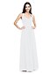 cheap Bridesmaid Dresses-A-Line Bridesmaid Dress Halter Neck Sleeveless Elegant Floor Length Chiffon with Criss Cross / Side Draping 2022