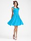 cheap Bridesmaid Dresses-Ball Gown / A-Line Bridesmaid Dress V Neck Sleeveless Elegant Knee Length Georgette with Ruched / Ruffles / Draping 2022