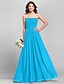 cheap Bridesmaid Dresses-A-Line Strapless Floor Length Chiffon Bridesmaid Dress with Ruched / Side Draping