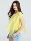 cheap Women&#039;s Blouses &amp; Shirts-Women&#039;s Casual Batwing Sleeve Blouse - Solid Colored Layered Boat Neck Yellow L / Summer / Ruffle