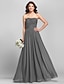 cheap Bridesmaid Dresses-A-Line Strapless Floor Length Chiffon Bridesmaid Dress with Ruched / Side Draping