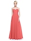 cheap Bridesmaid Dresses-A-Line V Neck Floor Length Tulle Bridesmaid Dress with Ruffles / Side Draping