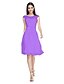 cheap Bridesmaid Dresses-A-Line Jewel Neck Knee Length Chiffon / Lace Bodice Bridesmaid Dress with Sash / Ribbon / Bow(s)