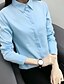 cheap Plus Size Tops-Women&#039;s Shirt Solid Colored Shirt Collar Light Blue White Black Daily Pure Color Clothing Apparel Cotton Casual / Long Sleeve