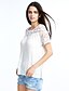 billige Bluser og skjorter til kvinner-Rayon Polyester Bluse - Ensfarget Dame