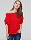 cheap Women&#039;s Sweaters-Women&#039;s Formal / Going out / Casual / Daily Solid Colored Long Sleeve Regular Pullover Sweater Jumper, Round Neck Fall / Winter Cotton Wine / White / Black S / M / L