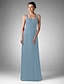 cheap Bridesmaid Dresses-Sheath / Column Off Shoulder / Sweetheart Neckline Floor Length Chiffon Bridesmaid Dress with Ruched / Draping