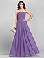 cheap Bridesmaid Dresses-A-Line Strapless Floor Length Chiffon Bridesmaid Dress with Ruched / Side Draping