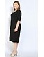 baratos Vestidos Casuais Tamanhos Grandes-Mulheres Vestido de turno Vestido midi Branco Preto Vermelho Verde Sólido Fenda Primavera Verão Decote U Trabalho L XL XXL 3XL 4XL 5XL 6XL 7XL / Tamanhos Grandes / Tamanhos Grandes