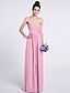 cheap Bridesmaid Dresses-A-Line Strapless Floor Length Chiffon Bridesmaid Dress with Criss Cross