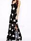 cheap Women&#039;s Dresses-Women&#039;s Floral Party / Going out / Casual / Daily Chinoiserie Maxi A Line / Loose / Sheath Dress - Solid Colored / Floral / Print Strap Spring Silk / Cotton Black