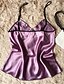 cheap Sexy Lingerie-Women&#039;s Sexy Satin &amp; Silk Suits Nightwear Patchwork Purple / Blushing Pink / Fuchsia M L XL
