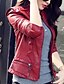 cheap Women&#039;s Outerwear-Women&#039;s Going out Vintage Leather Jacket - Solid Colored