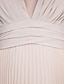 preiswerte Brautjungfernkleider-Eng anliegend Brautjungfernkleid V Ausschnitt Ärmellos Elegant Boden-Länge Chiffon mit Gerafft / Drapiert 2022