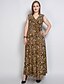 cheap Plus Size Maxi Dresses-Women&#039;s Swing Dress Maxi long Dress Black Pink Army Green Brown Sleeveless Solid Colored Leopard V Neck L XL XXL 3XL 4XL 5XL 6XL 7XL / Plus Size / Plus Size