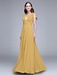 cheap Bridesmaid Dresses-Sheath / Column Bridesmaid Dress V Neck Sleeveless Elegant Floor Length Chiffon with Ruched / Draping 2022