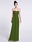 cheap Bridesmaid Dresses-Sheath / Column Bridesmaid Dress Sweetheart Sleeveless Elegant Floor Length Chiffon with Criss Cross