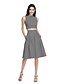 cheap Bridesmaid Dresses-A-Line Bridesmaid Dress Jewel Neck Sleeveless Elegant Knee Length Cotton with Pleats / Pocket 2022
