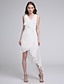 cheap Bridesmaid Dresses-A-Line Bridesmaid Dress V Neck Sleeveless Asymmetrical Chiffon with Pleats 2022
