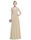 cheap Bridesmaid Dresses-A-Line V Neck Floor Length Georgette Bridesmaid Dress with Side Draping / Criss Cross by LAN TING BRIDE®