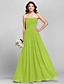 cheap Bridesmaid Dresses-A-Line Strapless Floor Length Chiffon Bridesmaid Dress with Ruched / Side Draping