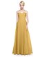 cheap Bridesmaid Dresses-A-Line V Neck Floor Length Tulle Bridesmaid Dress with Ruffles / Side Draping
