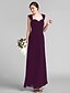 cheap Bridesmaid Dresses-Sheath / Column Bridesmaid Dress Sweetheart Sleeveless Elegant Floor Length Chiffon with Criss Cross / Draping