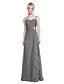 cheap Bridesmaid Dresses-Sheath / Column Straps Floor Length Chiffon Bridesmaid Dress with Beading / Criss Cross / Ruffles by LAN TING BRIDE®