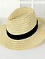 Недорогие Соломенные шляпы-Универсальные Винтаж Очаровательный Для вечеринки Для офиса На каждый день Соломенная шляпа Шляпа от солнца Однотонный