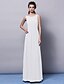 cheap Bridesmaid Dresses-Sheath / Column Jewel Neck Floor Length Chiffon Bridesmaid Dress with Sash / Ribbon / Ruched / Draping / Open Back
