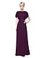 cheap Bridesmaid Dresses-Sheath / Column Jewel Neck Floor Length Chiffon / Sheer Lace Bridesmaid Dress with Lace / Sash / Ribbon / Pleats