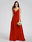 cheap The Wedding Store-A-Line Bridesmaid Dress V Neck / Spaghetti Strap Sleeveless Chic &amp; Modern Floor Length Chiffon with Criss Cross / Side Draping 2022