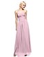 cheap Bridesmaid Dresses-Sheath / Column Strapless Floor Length Chiffon Bridesmaid Dress with Criss Cross by LAN TING BRIDE®